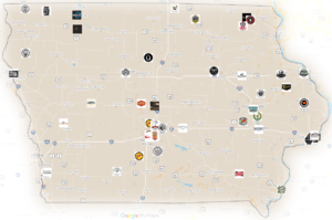 Iowa breweries map